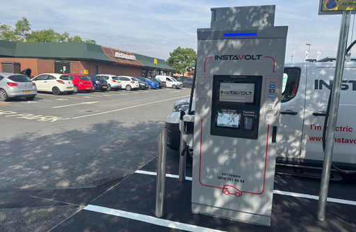 Dedicated InstaVolt EV charging area at Gateway Park, South Hykeham, with easy access to McDonald’s and local facilities.