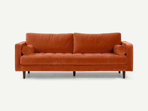 Splendour Scott 3 Seater Velvet Sofa
