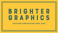 Brighter Graphics Logo, Teal on Yellow background