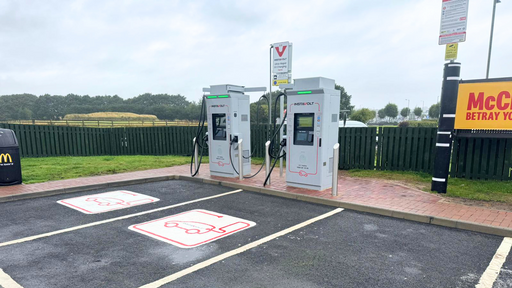 InstaVolt EV charging bays at Newbridge Industrial Estate, conveniently located near the M9 in Edinburgh.
