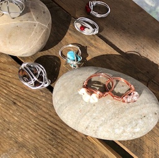 Hand wire wrapped rings