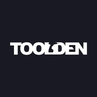 White Toolden Logo on Black Background
