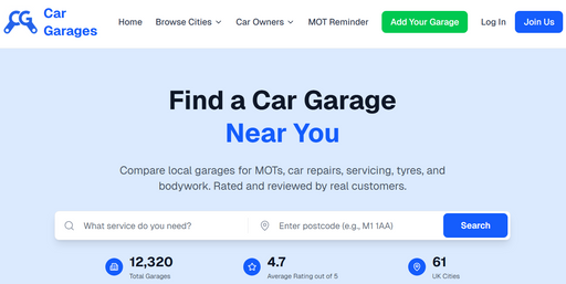 Find local trusted car garages near you
