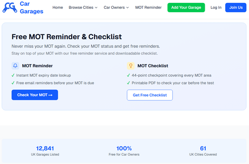 FREE mot checker and reminder
