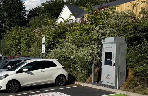 InstaVolt charging bay and charger located beside Costa Coffee in Birchgrove Swansea with convenient motorway access.