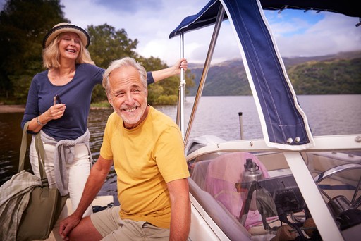 Couple about to go for a boat ride on Loch Lomond