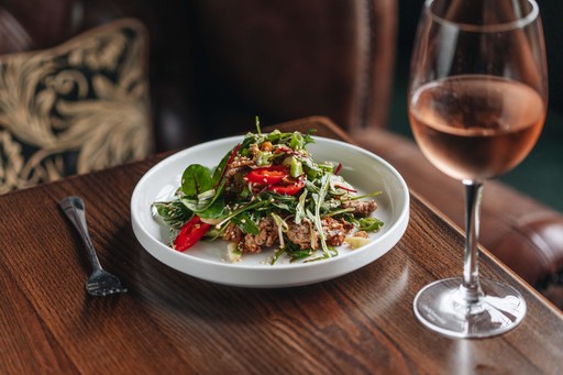 Roasted allotment salad, pumpkin seeds, basil dressing