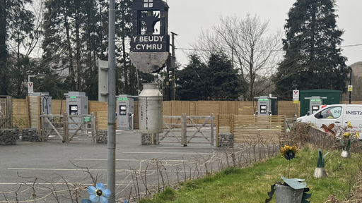 InstaVolt ultra rapid EV charging facilities at Y Beudy Cymru, providing a convenient charging stop for visitors exploring Porthmadog and North Wales.