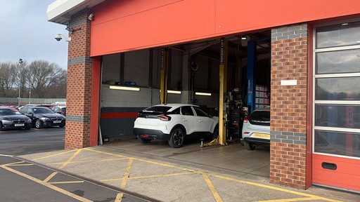 Cars inside the Citroen Service Centre Rotherham workshop