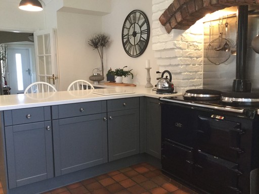 Hand painted kitchen cabinets Cheshire