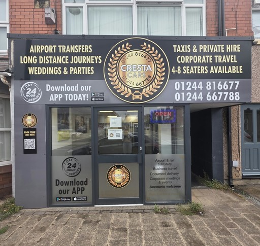 Cresta Taxis Deeside office – local 24/7 taxi and 