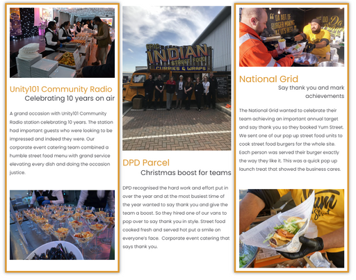We provide Corporate Catering Services.